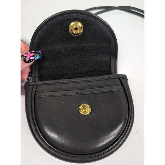 Vintage COACH black Leather Mini Belt or Crossbody Bag Authentic - Picture 5 of 8